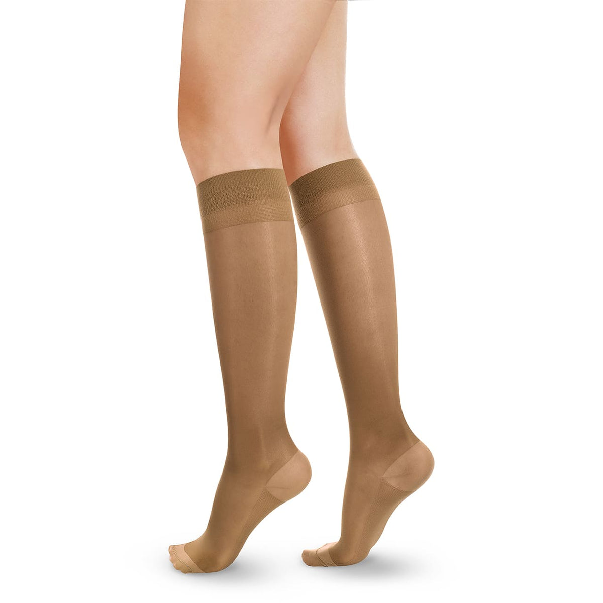 Knee High Open Toe Women's Compression Socks 20-30 mmHg