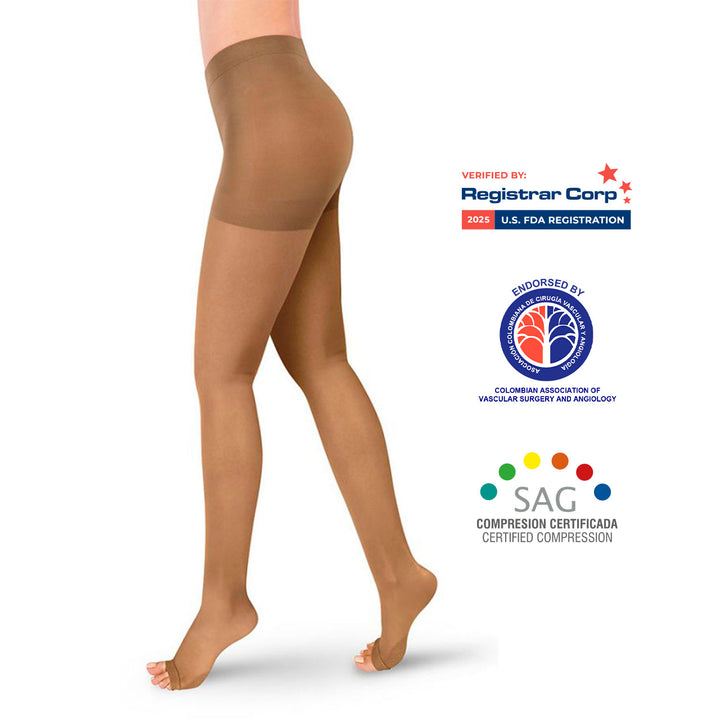 Women's Open Toe Compression Stockings Pantyhose