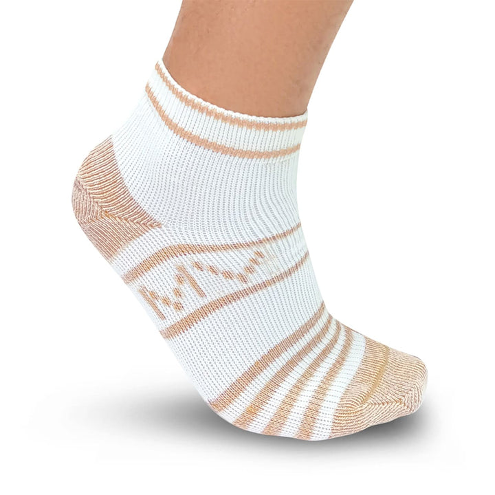 Ankle High Socks with Copper Yarn for Diabetes, Sensitive or Swollen Feet