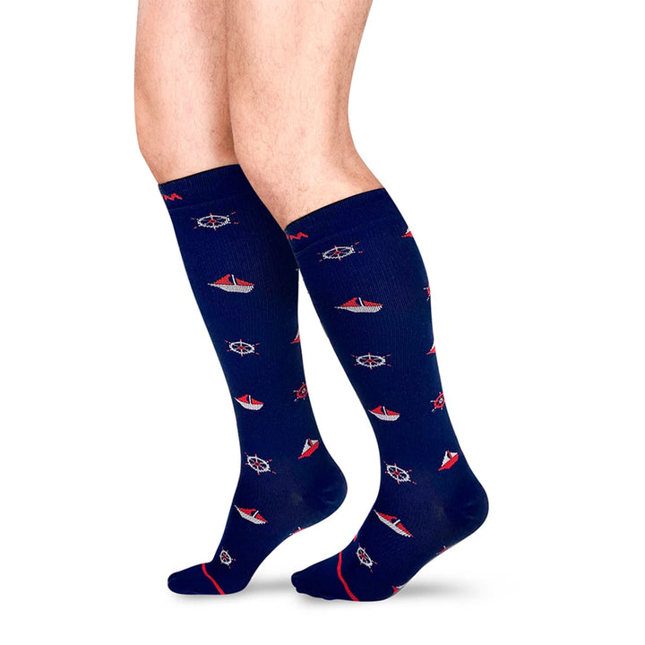 MediVaric Unisex Compression Socks with Designs - 15-20 mmHg, Knee High, Corrugated