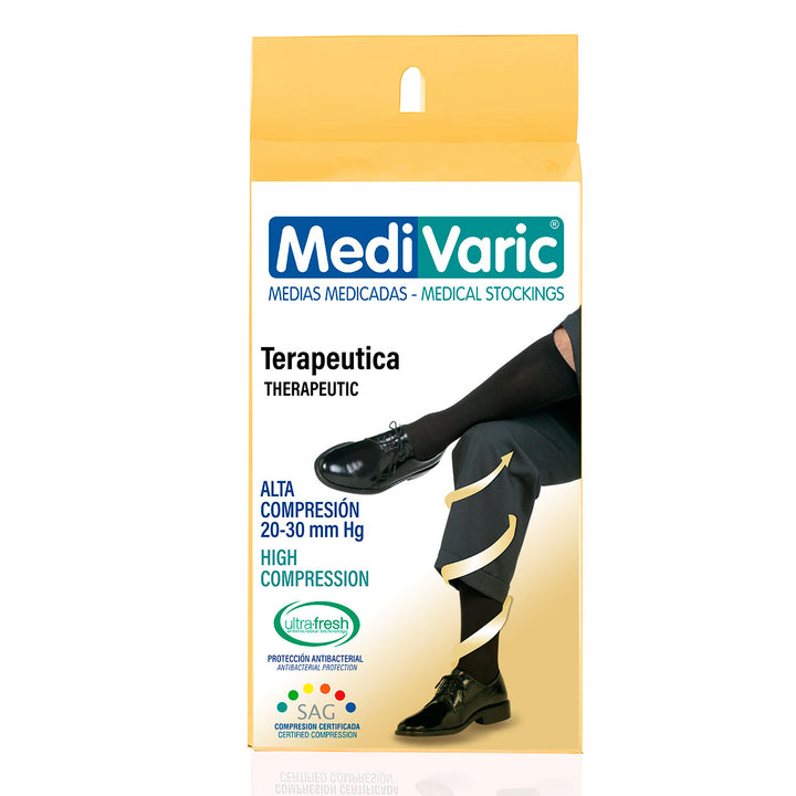 MediVaric Men's 20-30 mmHg Compression Stocking - Knee High, Corrugated