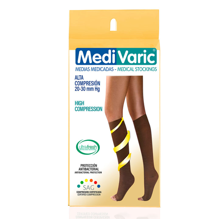 Knee High Open Toe Women's Compression Socks 20-30 mmHg
